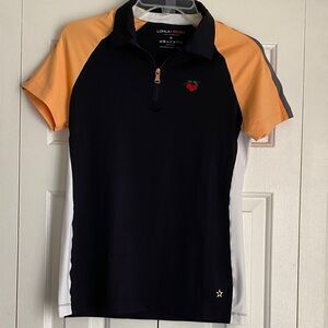 Women’s Black and Orange Sports Polo Shirt